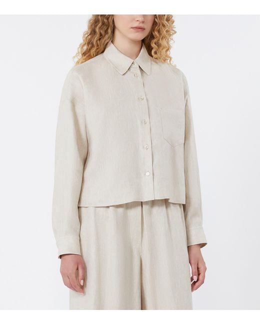 Weekend by Maxmara White Linen Shirt Jacket