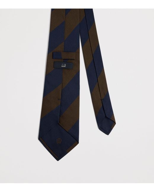 Dunhill Blue Mulberry Silk Stripe Tie for men