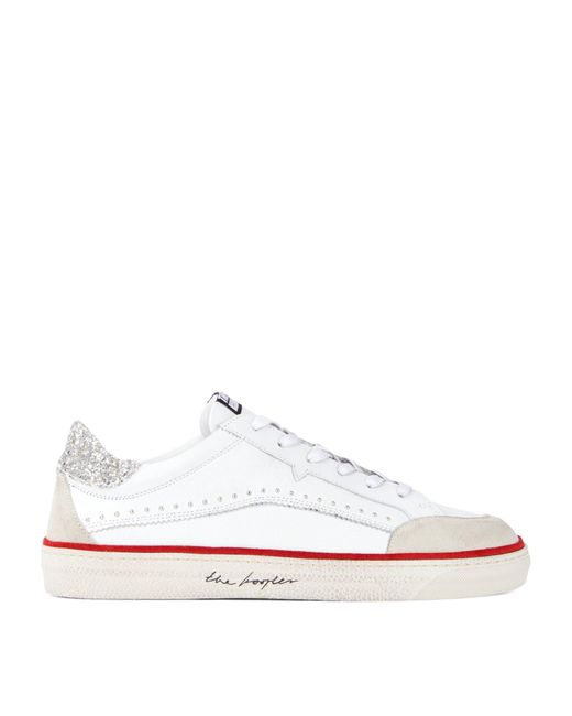 The Kooples White Embellished-heel Low-top Sneakers