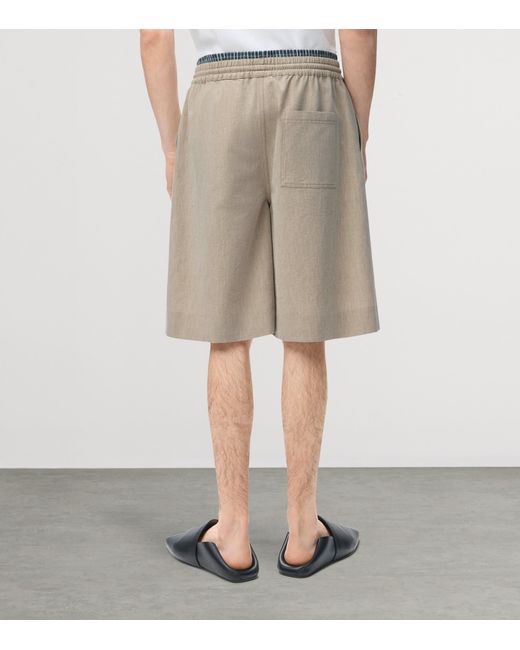 Loewe Natural Layered Drawstring Shorts for men