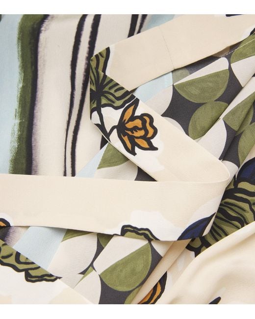 Weekend by Maxmara White Silk Printed Midi Dress