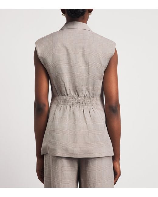 Veronica Beard Gray Plaid Sorenne Waistcoat