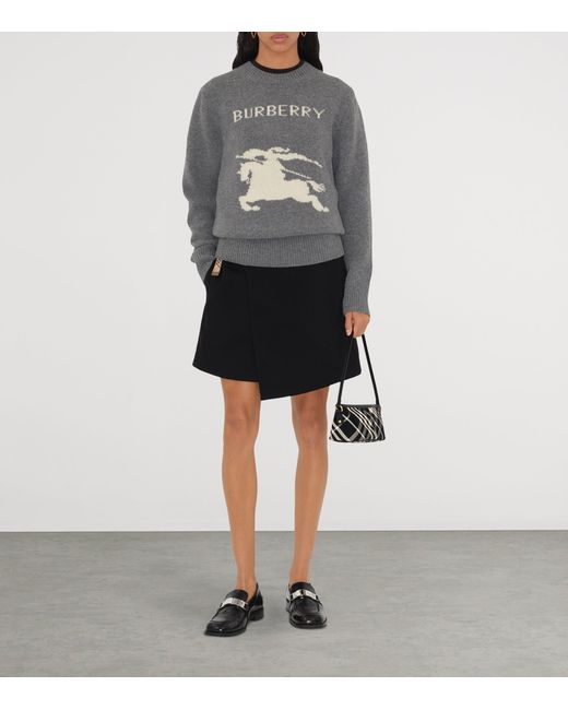 Burberry Gray Wool-Cashmere Ekd Sweater
