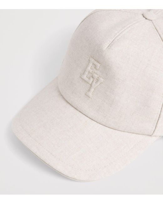 Eleventy White Wool-Cashmere-Silk Capello Baseball Cap for men