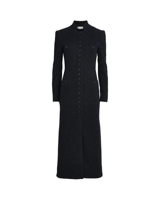 LIBEROWE Black Wool-Blend Metallic Tweed Coat