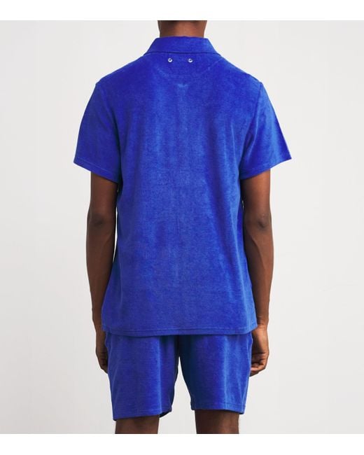 Vilebrequin Blue Cotton-Blend Terry Charli Shirt for men