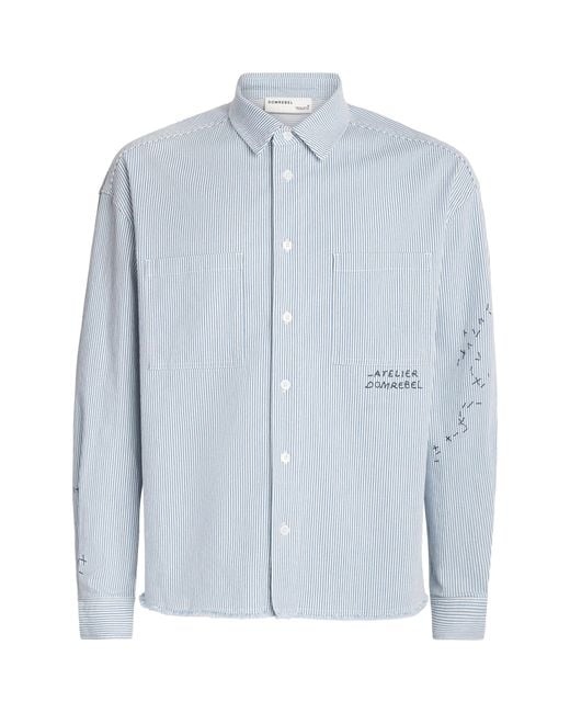 DOMREBEL Blue Stripe Indie Denim Overshirt for men