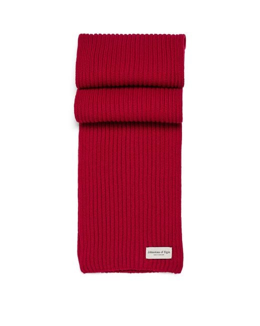 Johnstons Red Cashmere Lovat Scarf
