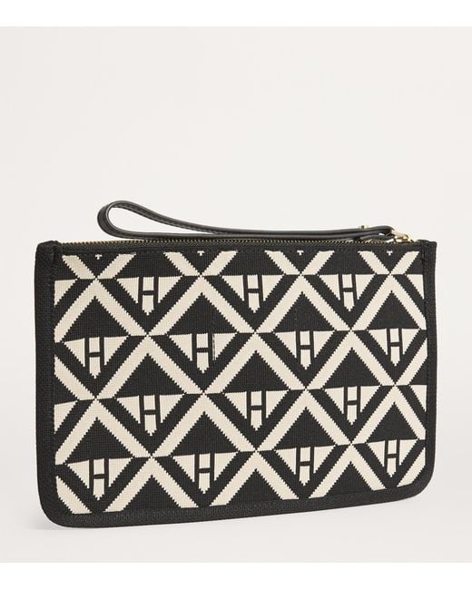 Harrods Black Geometric Pouch