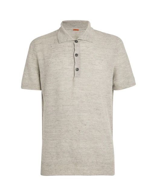 Barena White Linen-cotton Polo Shirt for men