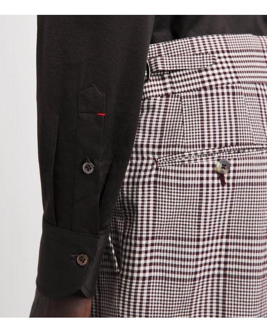 Isaia Black Cotton Jersey Shirt for men