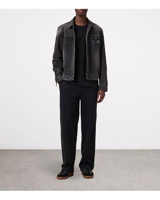 AllSaints Black Cotton Brace T-Shirt for men
