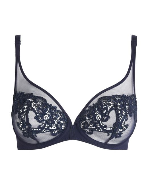 Simone Perele Blue Lace Saga Plunge Underwired Bra