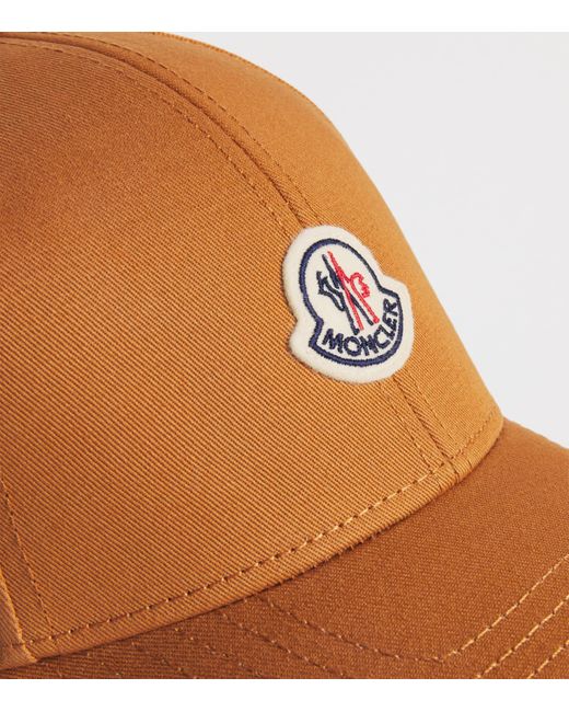 Moncler Orange Cotton Logo Baseball Cap for men