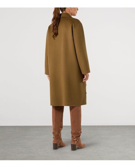 Marina Rinaldi Brown Virgin Wool Embellished Coat