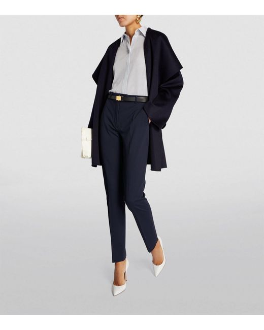 Max Mara Blue Jersey Tailored Trousers