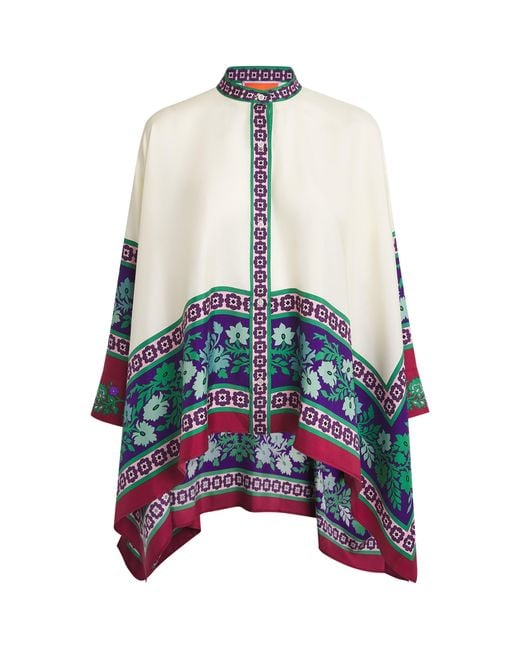 LaDoubleJ White Silk Regalia Print Foulard Shirt