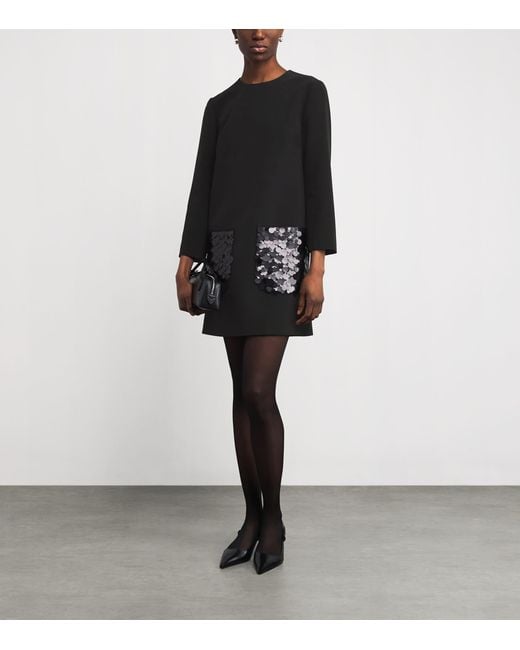 Joseph Black Satin Bixio Mini Dress