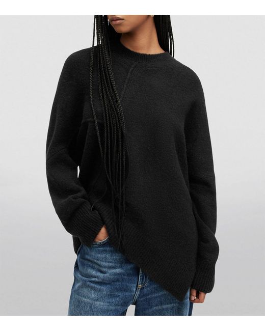 AllSaints Black Wool-blend Lock Sweater