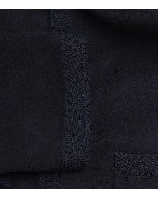 Maje Blue Wool-Blend Double-Faced Jacket