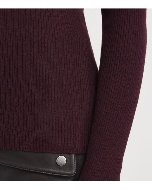 Maje Purple Wool-Silk Rollneck Sweater