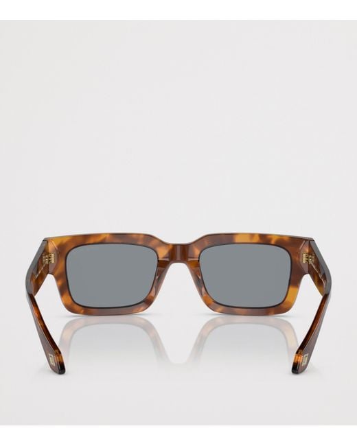 Giorgio Armani Red Acetate Rectangle Sunglasses for men