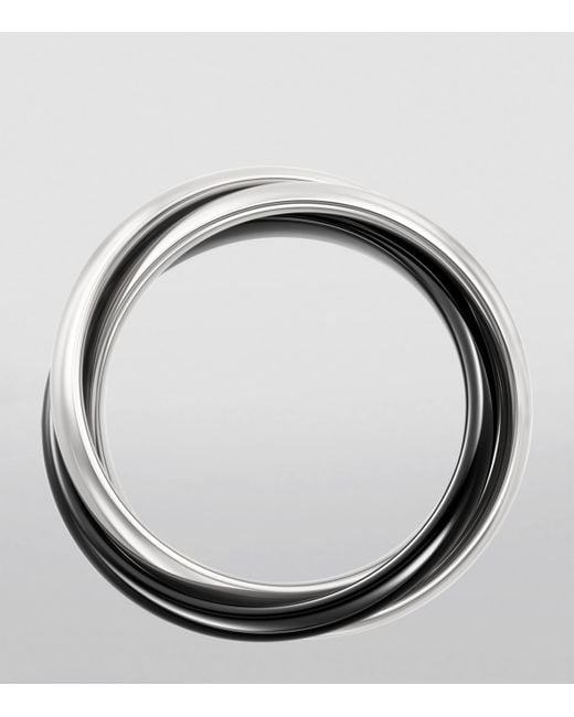 Cartier Black Medium And Ceramic Trinity Ring
