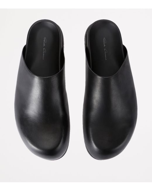Rick Owens Black Leather Granola Mules