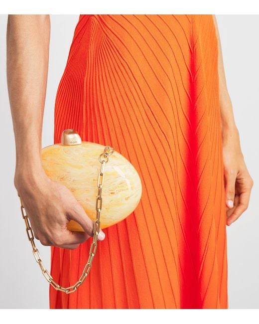 Cult Gaia Orange Knitted Maia Maxi Dress