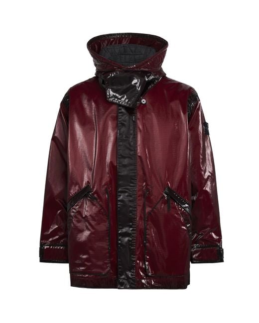 Stone Island Uneven Ripstop Prismatico Parka in Red for Men | Lyst
