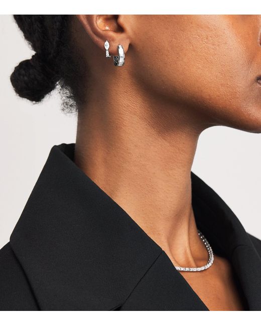 Anita Ko White And Diamond Meryl Huggie Earrings