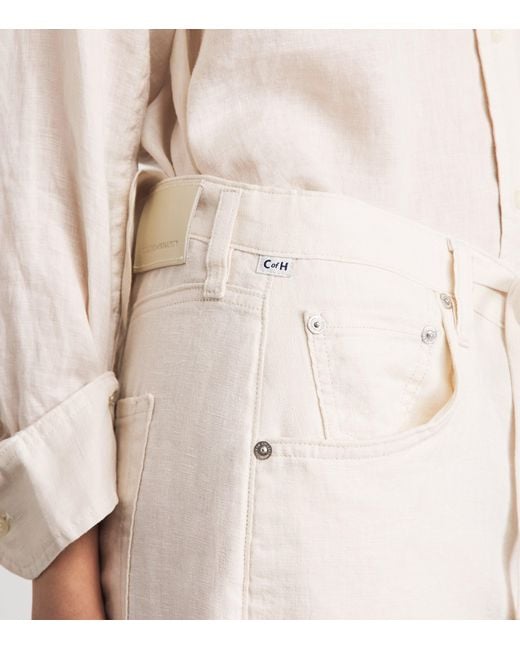 Citizens of Humanity White Denim Brynn Drawstring Trousers