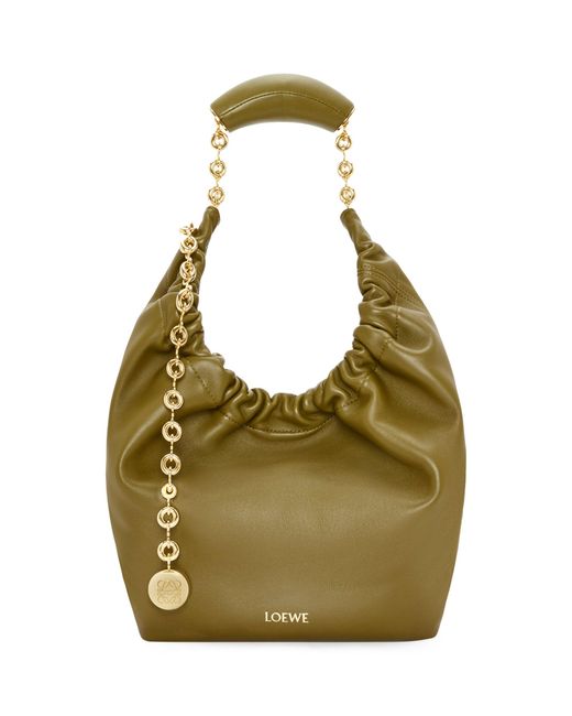 Loewe Green Small Leather Squeeze Top-handle Bag
