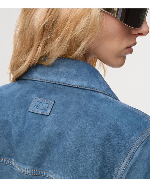 Loewe Blue Suede Relaxed Jacket