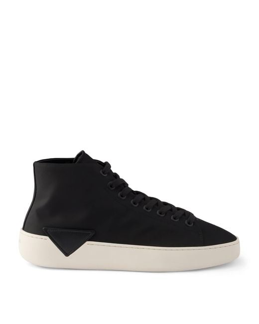 Prada Black Re-Nylon High Top Sneakers for men