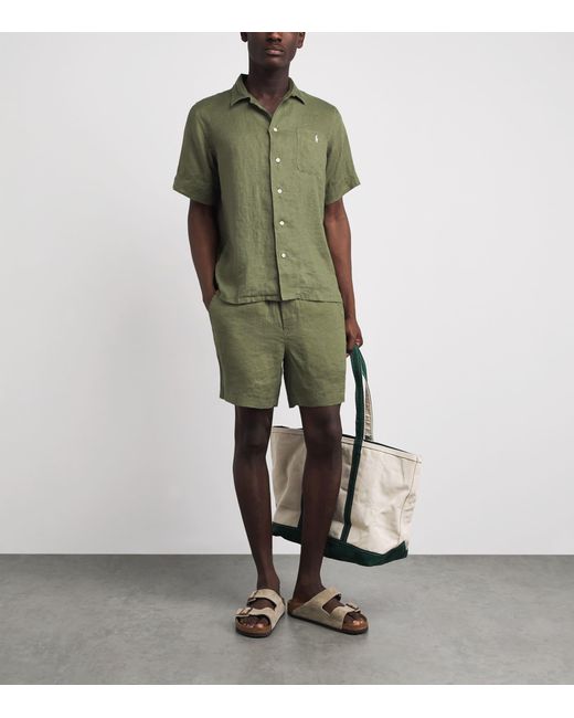 Polo Ralph Lauren Green Linen Prepster Shorts for men