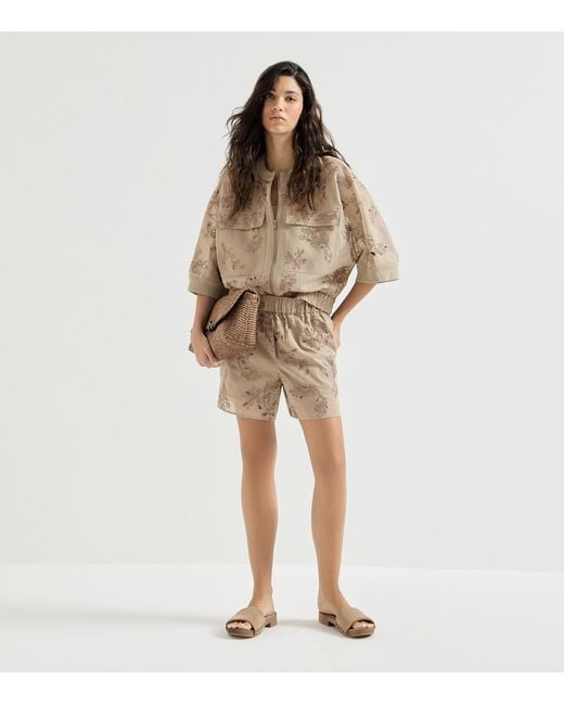 Brunello Cucinelli Natural Cotton Organza Bermuda Shorts