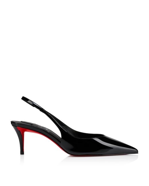 Christian Louboutin Black Miss Z Sling Patent Leather Slingback Pumps 60