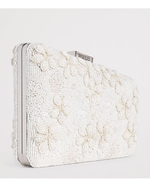 Staud Natural Beaded Carmella Clutch Bag