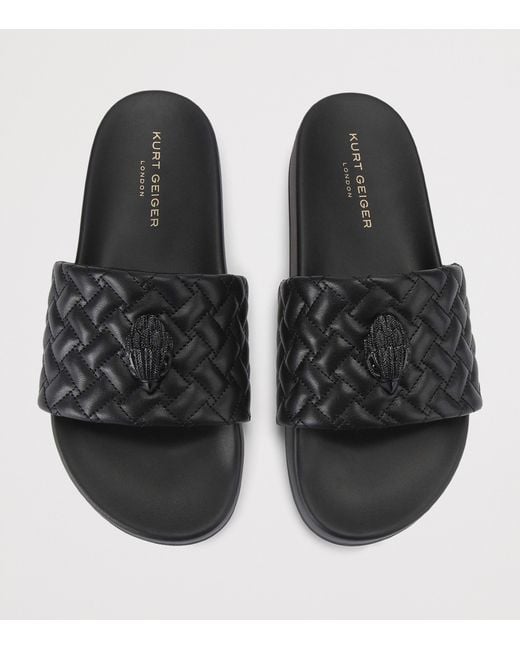 Kurt Geiger Black Meena Eagle Slides for men