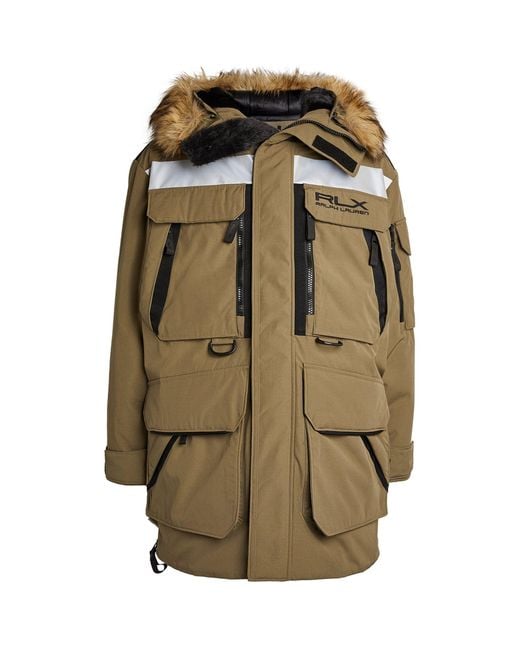 RLX Ralph Lauren Green Hooded Arctic Parka Jacket for men