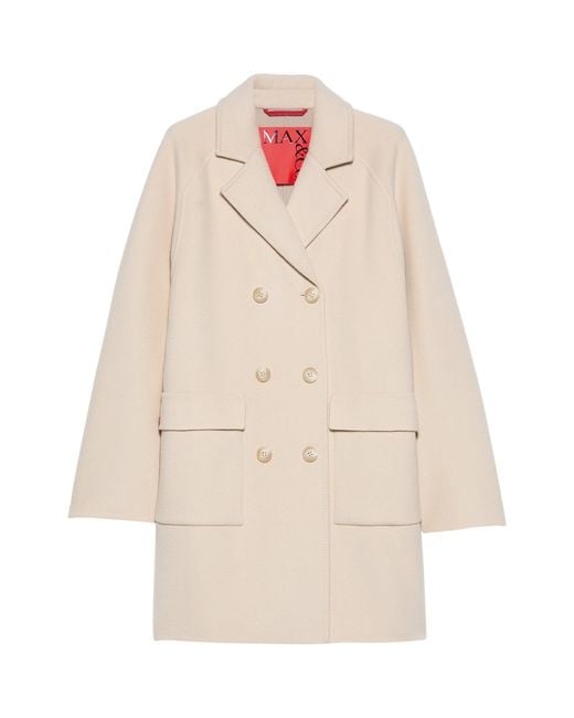 MAX&Co. White Virgin Wool Coat