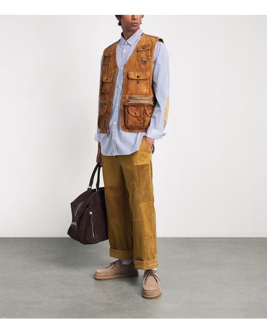 Junya Watanabe Natural Cotton Patchwork Trousers for men