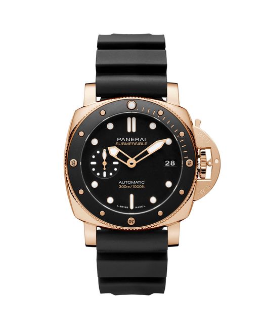 Panerai Black Rose Gold Submersible Watch 42mm for men