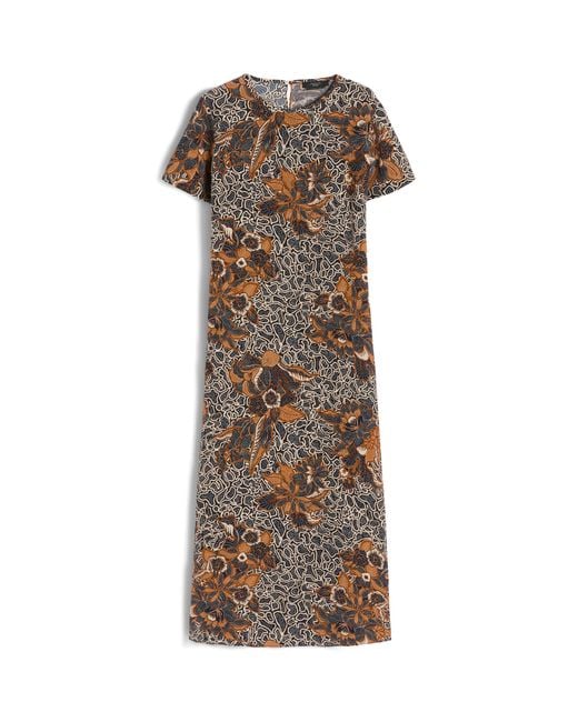Weekend by Maxmara Natural Silk Floral Print Midi Dress