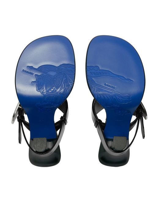 Burberry Black Calfskin Bay Heeled Sandals 100