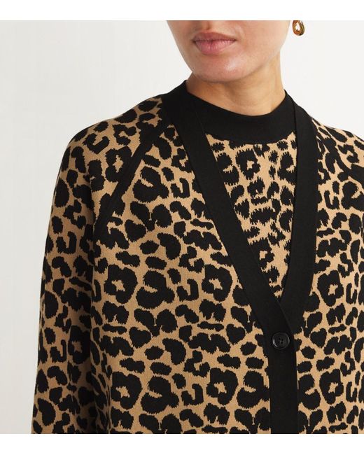 Black leopard cardigan outlet