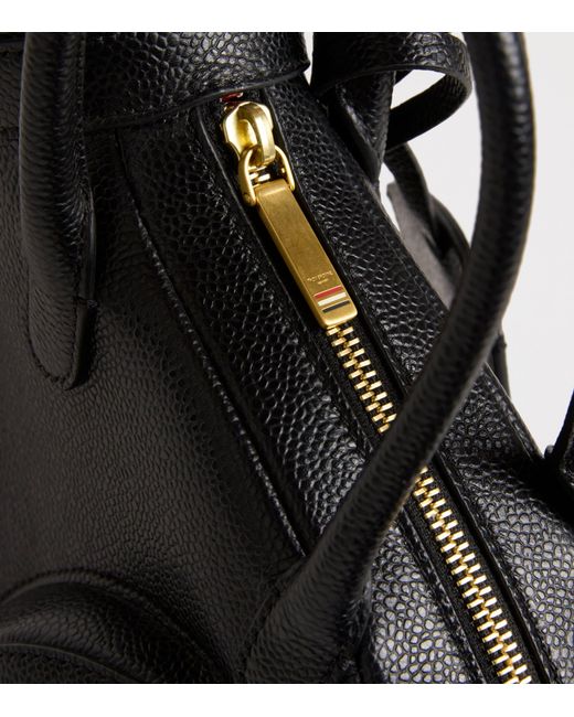 Thom Browne Black Lather Rabbit Top-Handle Bag for men