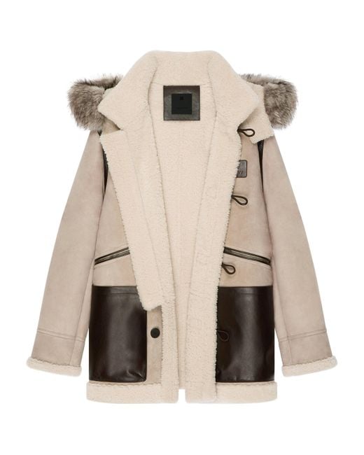 Givenchy Natural Shearling Duffle Coat for men