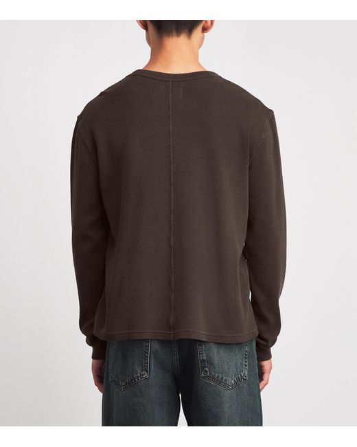 Citizens of Humanity Brown Cotton Waffle-Stitch Sweater for men